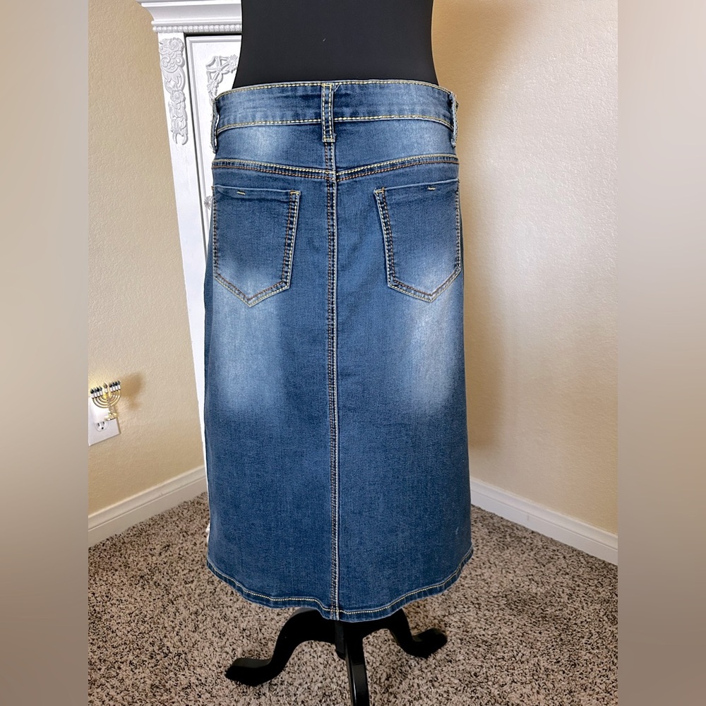 Midi Denim Skirt - Picture 5 of 9